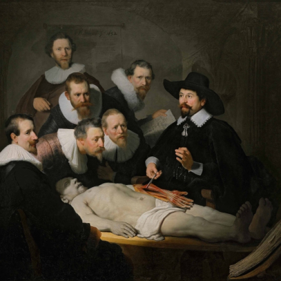 Rembrandt, "The Anatomy Lesson of Dr. Nicolaes Tulp" (1632). Oil on canvas. Royal Picture Gallery Mauritshuis.